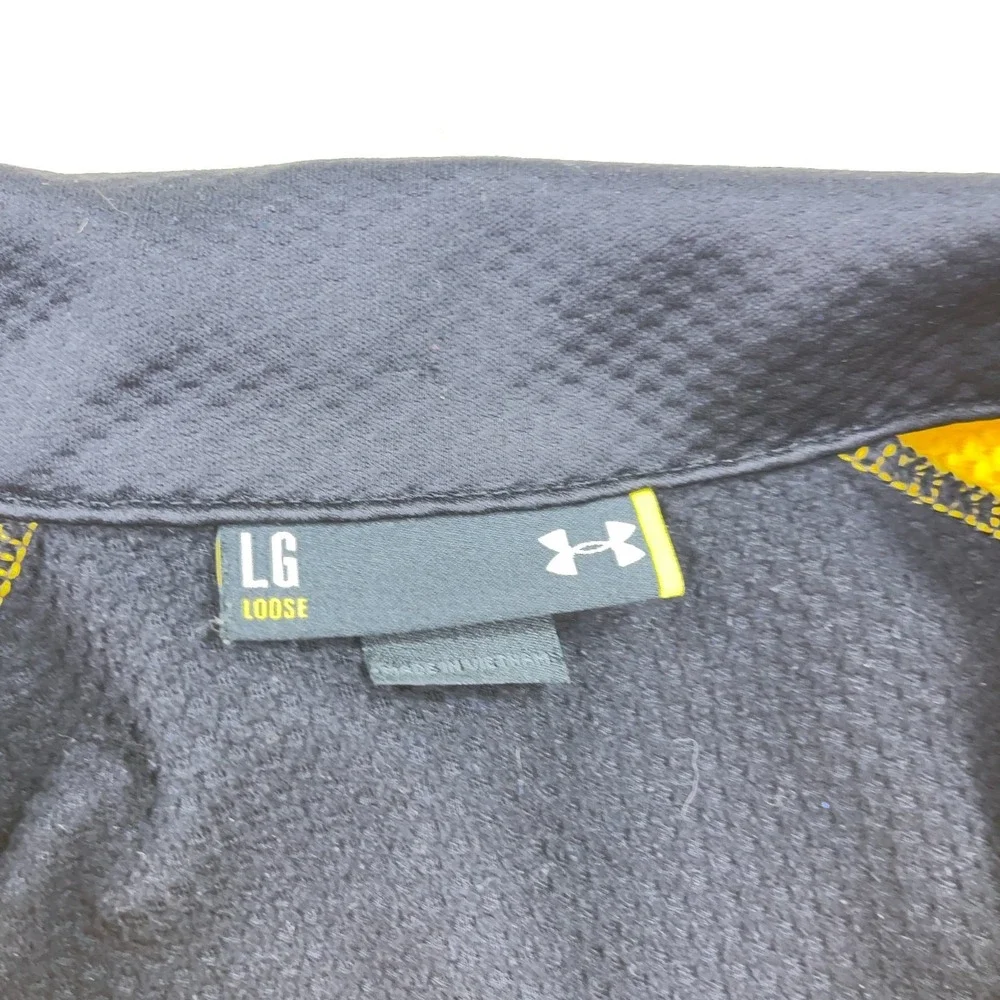 Iowa Hawkeyes Sweater Men Large Yellow Black Pullover Quarter Zip Under Armour - Picture 5 of 13